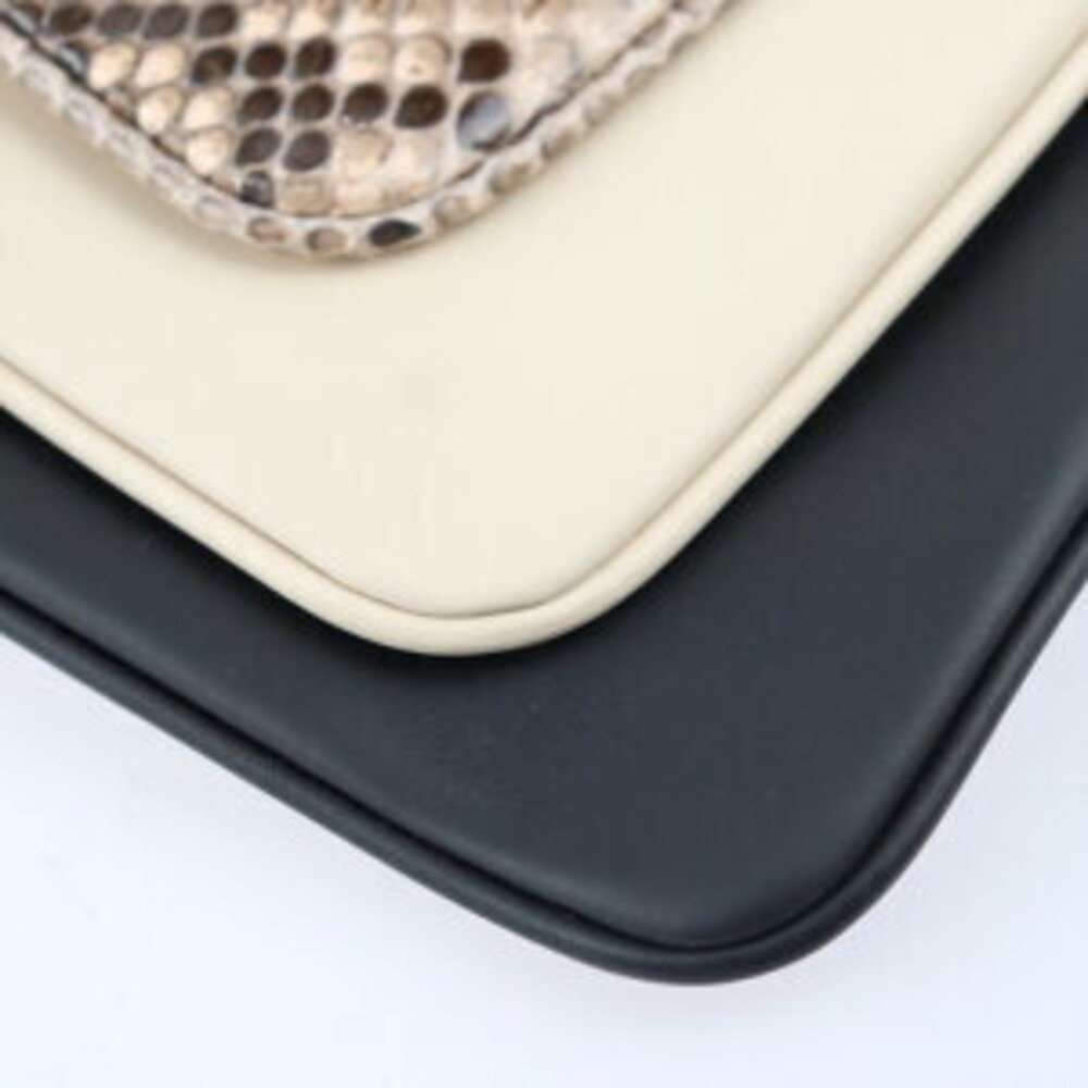 Fendi Triplett leather python black Ivory White B… - image 4